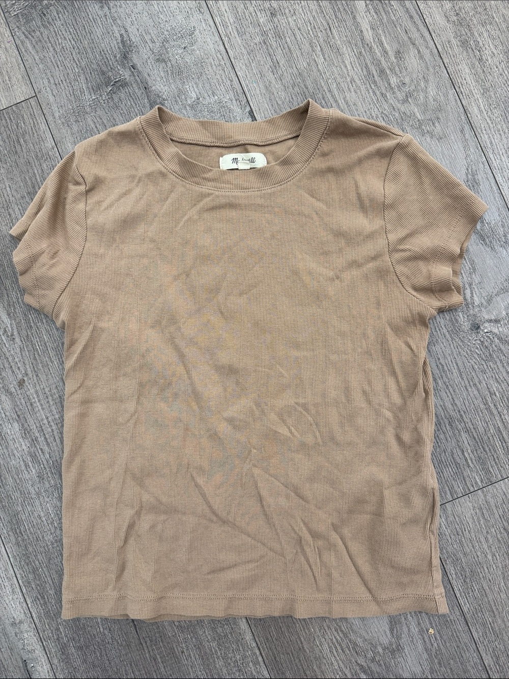 Madewell ribbed tan t shirt